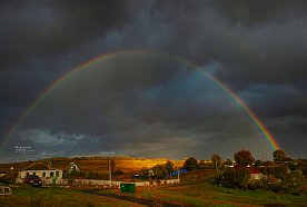 Осенняя двойная радуга над Губкинским районом