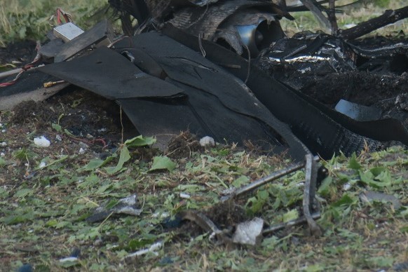 В Губкине обломки БПЛА упали на хозпостройку