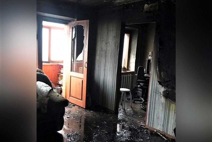 Пожарные спасли мужчину из горящей квартиры в центре Губкина