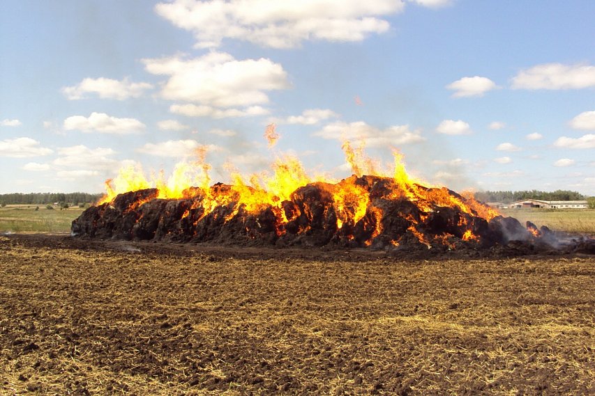 В селе Скородное Губкинского округа огонь уничтожил семь тонн сена
