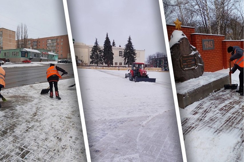 В Губкине за сутки на дороги и тротуары высыпали 130 тонн пескосоляной смеси