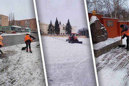 В Губкине за сутки на дороги и тротуары высыпали 130 тонн пескосоляной смеси