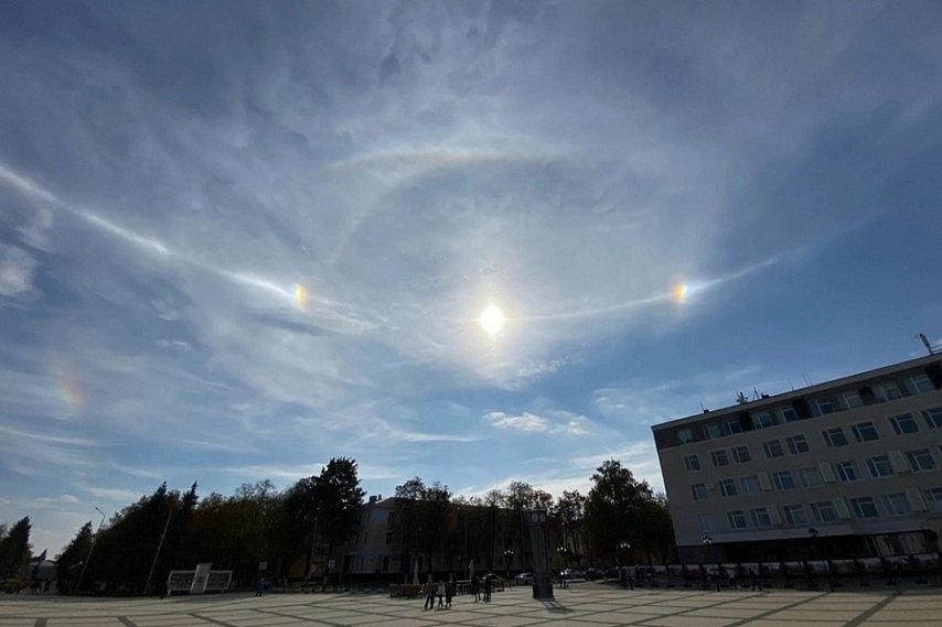 В небе над Губкином заметили солнечное гало