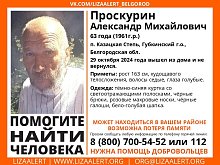 В Губкинском округе пропал 63-летний мужчина