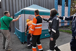 Представители подразделений Лебединского ГОКа прошли обучение по эвакуации при пожаре