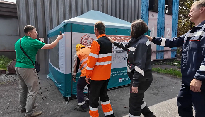 Представители подразделений Лебединского ГОКа прошли обучение по эвакуации при пожаре